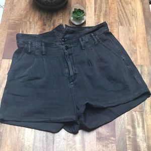BDG Black Denim High waist distressed shorts